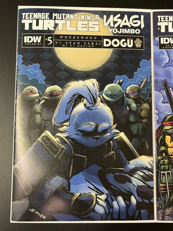 TMNT USAGI YOJIMBO WHEREWHEN #5 CVR B + C 1:10 MYER SET OF 2 IDW 2023 PROSHIPPER