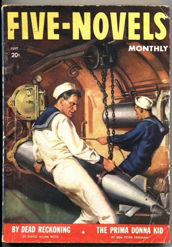 FIVE NOVELS MONTHLY-JULY 1941--ADVENTURE-PULP-SUBMARINE COVER--WW II