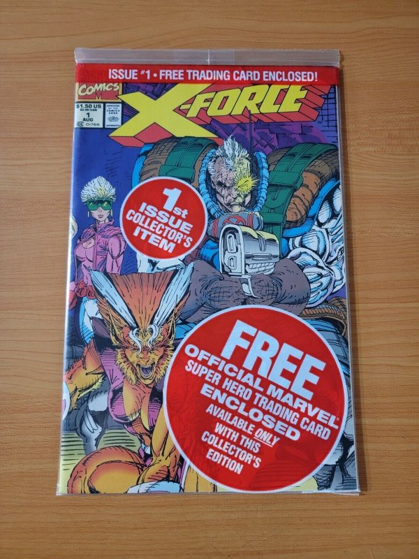 X-Force #1 SEALED POLYBAG /w Card ~ NEAR MINT NM ~ 1991 Marvel Comics