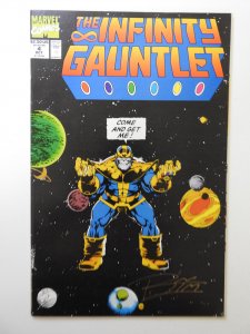 The Infinity Gauntlet #4 (1991) NM- Condition! Signed by Ron Lim no Cert