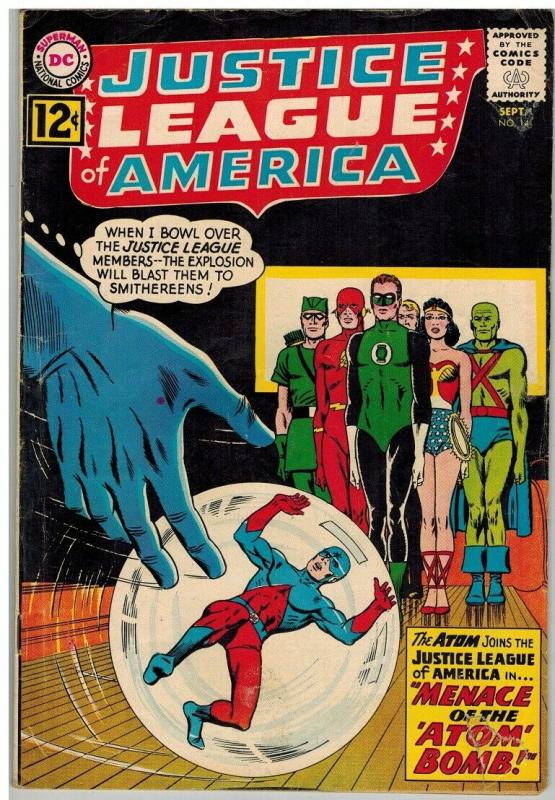 JUSTICE LEAGUE OF AMERICA 14 VG nice copy Sept 1962