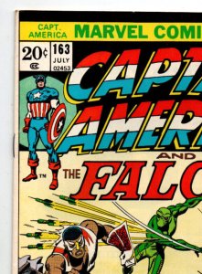 Captain America #163 - 1st appearance Serpent Squad - KEY - Falcon - 1973 - VF