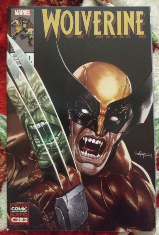 Wolverine NM #1 C2E2 Trade Dress Variant by Mico Suayan  Hulk 340 Homage