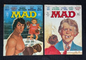 1977/78 MAD Magazine #194 & 197 (Grade GD+/VG ) Jimmy Carter / Rocky LOT of 2