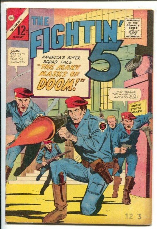 The Fightin' 5 #31 1965-Charlton--America's Super Squad-Many Masks of Doom-V...