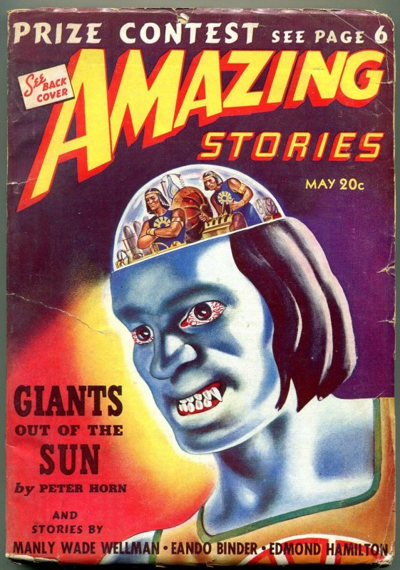 Amazing Stories Pulp May 1940- Adam Link Robot Detective- Giants of the Sun