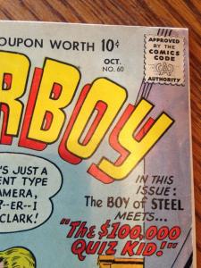 Superboy 60 G/VG- (DC October, 1957) Deteched centerfold