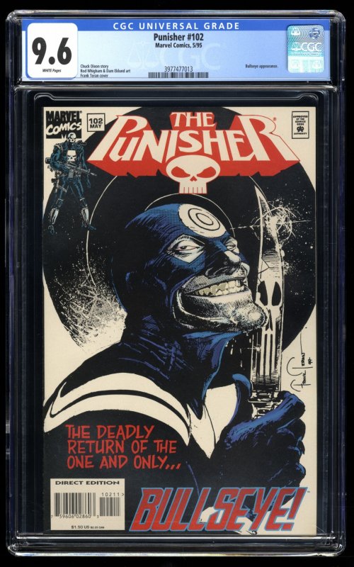 Punisher #102 CGC NM+ 9.6 White Pages Bullseye Appearance!