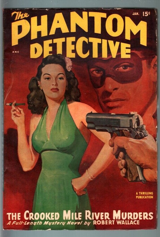 PHANTOM DETECTIVE-JAN 1948-WILD ACTION--HARDBOILED PULP HERO--ROBERT WALLACE FN 