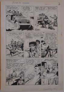 JOHN CELARDO original art, EXCITING WAR #5, pgs 1 2 3 4 5 6 7, 14x20, 1952,7 pgs