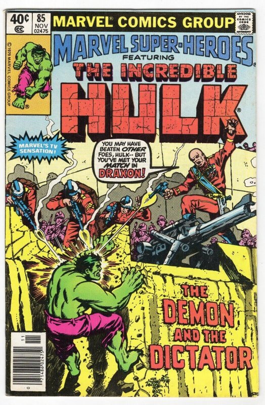 Marvel Super Heroes #85 ORIGINAL Vintage 1979 Reprints Incredible Hulk 133