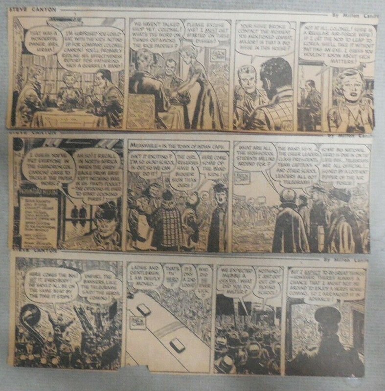 (311) Steve Canyon Dailies by Milton Caniff  from 1953 Size: 3 x 8 inches