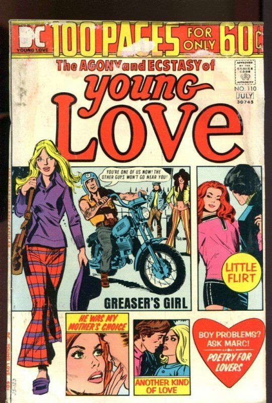 YOUNG LOVE #110-DC ROMANCE-100 PAGE GIANT-NAZI BIKER G 