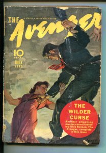PULP:  AVENGER 07/1942-STREET & SMITH-THE WILDER CURSE-PULP-vg minus