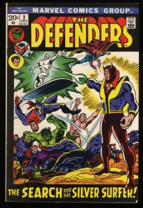 Defenders #2 VF- 7.5 Silver Surfer!