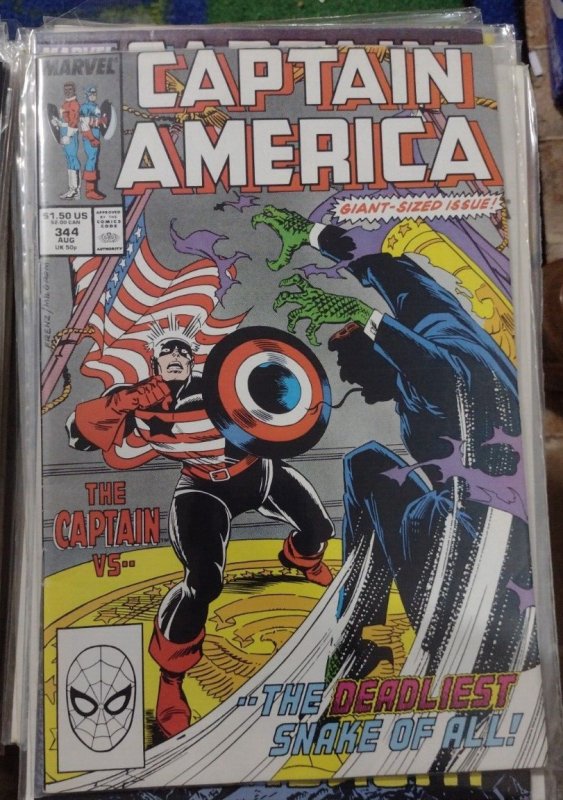 Captain America  #344 1988 MARVEL DISNEY  john walker  president ronald  reagan