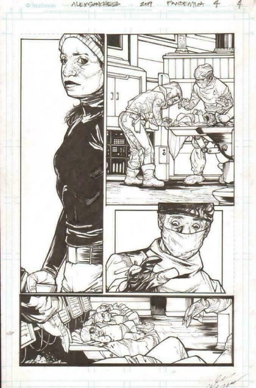 Pandemica #4 pg 4 Original Art Alex Sanchez bestselling author Jonathan Maberry 