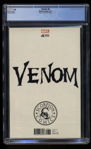 Venom (2017) #6 CGC NM/M 9.8 White Pages Scorpion Comics Sketch Edition Variant