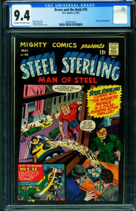 MIGHTY COMICS #46 CGC 9.4-1967-STEEL STERLING-WEB-ARCHIE