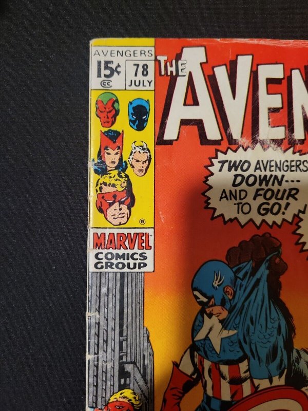The Avengers 78 Bronze Age Marvel Comics Key- A12 