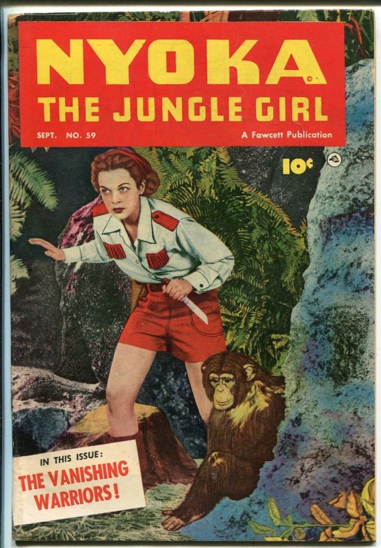 NYOKA THE JUNGLE GIRL #59 1951-FAWCETT-PHOTO COVER-GOOD GIRL ART-fn minus