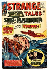 STRANGE TALES #125-comic book THING-SUBBY-TORCH-MARVEL vg-