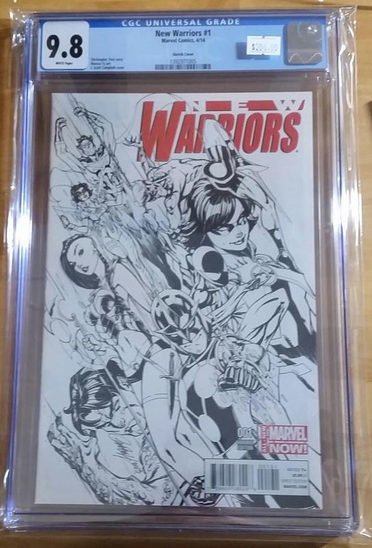 New Warriors #1 Marvel 2014 1:100 j Scott Campbell Variant CGC 9.8 NM/MT TV Show