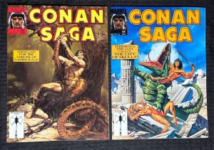 1992 CONAN SAGA Marvel Magazine #63 @ FN+/FVF John Buscema LOT of 2