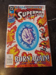 ACTION COMICS #687 SIGNED BY MIKE CARLIN /THE EDITOR OF DC COMICS