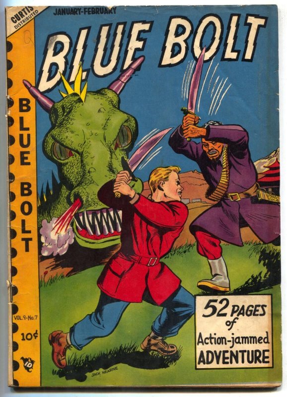 Blue Bolt Vol 9 #7 1949- Monster cover- Golden Age VG+