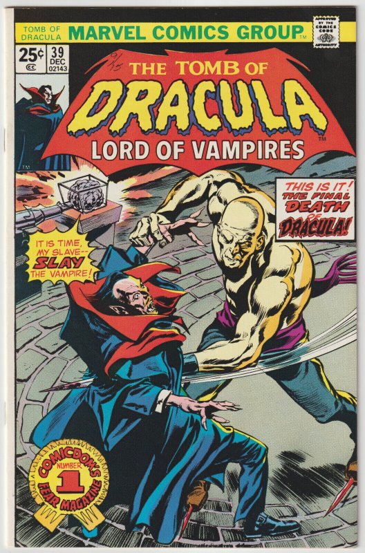 Tomb of Dracula #39 (Dec 1975, Marvel), NM condition (9.4)