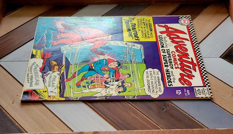 Adventure Comics #347 VG+ DC 1966, Shooter! 2nd apps FERRO LAD, KARATE KID +more 