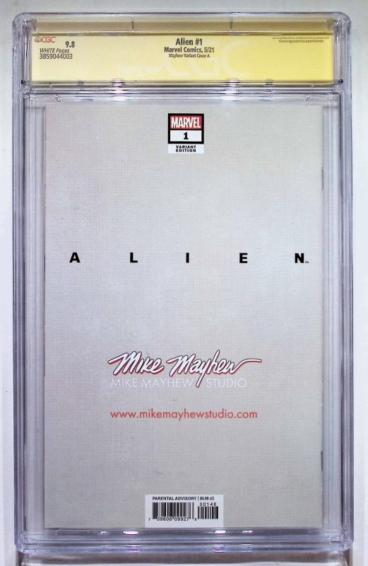 Alien #1 Mayhew Cover A (2021) Alien / Aliens CGC 9.8 Signature Series