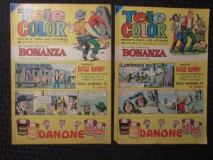 1966 TELE COLOR Spanish Comic Section #195 196 VG+ 4.5 Bonanza / Bugs Bunny 14pg