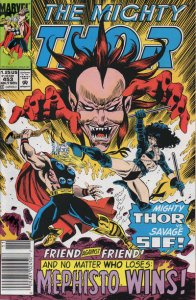 Thor #453 (Newsstand) VF ; Marvel | Mephisto Tom DeFalco