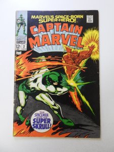Captain Marvel #2 (1968) VG condition bottom staple detached from cover