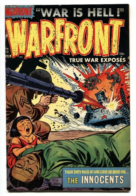 Warfront #13 1953-Dark crying child over dead body cover-FN