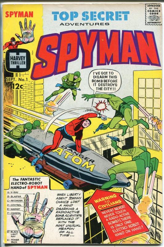 Spyman #1 1966-Harvey-1st issue-origin-1st Steranko comic book art-Tuska-VF