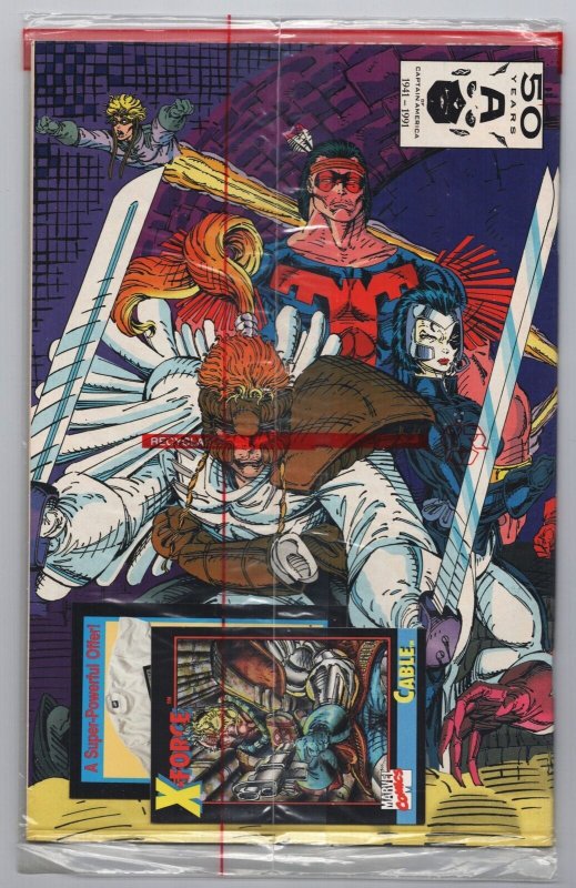 X-Force #1 Sealed w/Cable Card (Marvel, 1991) NM 