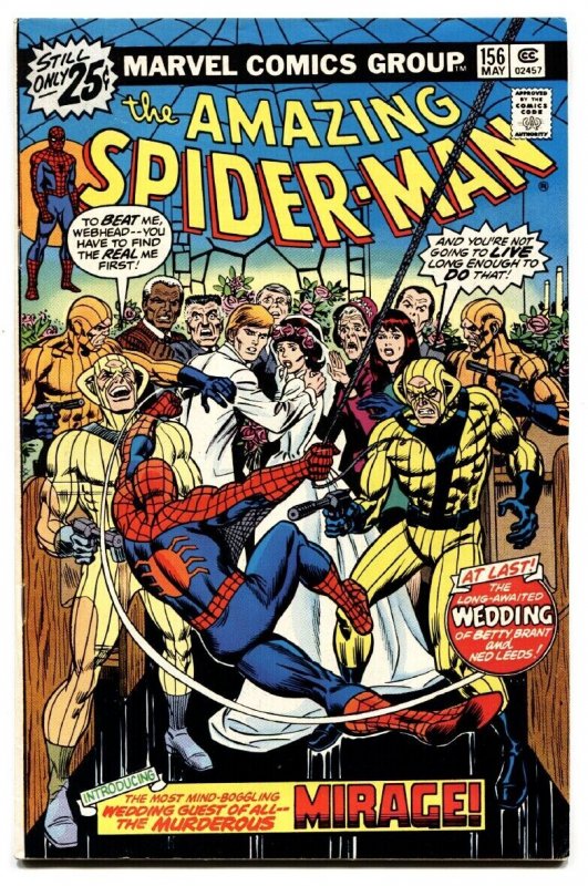 AMAZING SPIDER-MAN #156 comic book-VF-Bronze Age-Wedding cover