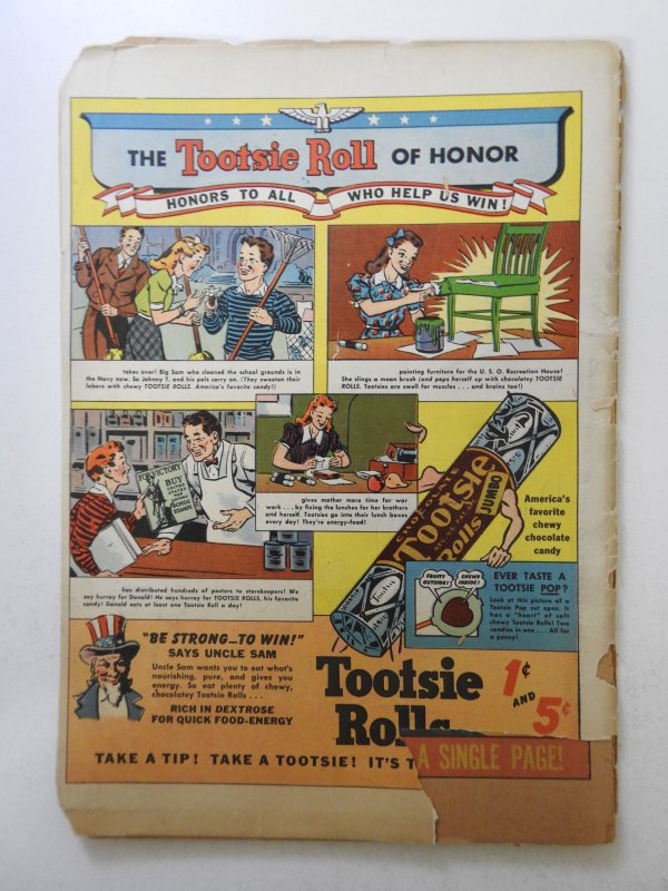 Sparkler Comics #18 (1943) Great WWII Cover! Complete W/ Full spine Split Poor