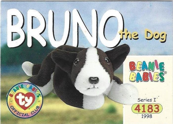 1999 Beanie Babies Official Club Card - Bruno the Dog