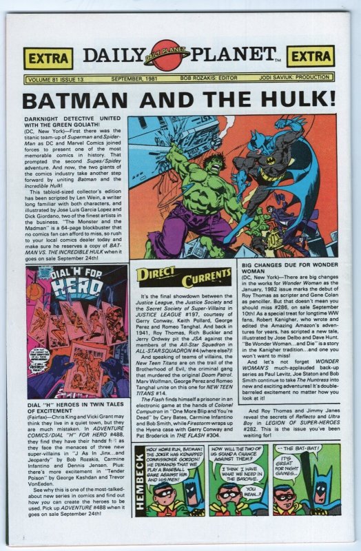 WORLD’S FINEST COMICS #274 - 8.0 - WP - Superman -Batman -  Captain Marvel