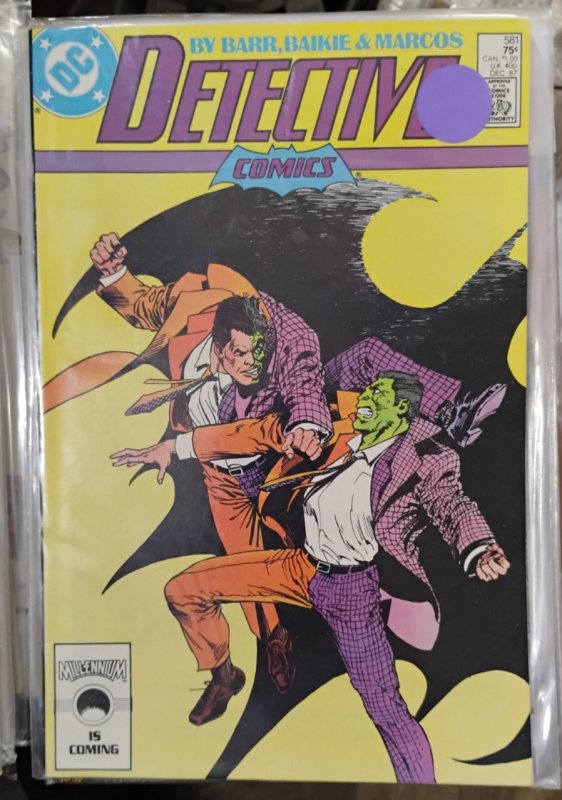DETECTIVE COMICS  # 581 1987 DC COMICS BATMAN   two face robin tim drake
