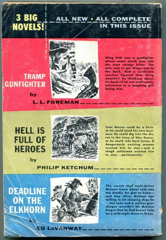 Western Magazine Pulp April 1957- Poker cover- Philip Ketchum VG