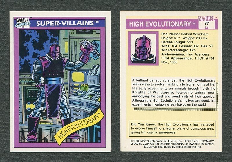 1990 Marvel Comics Card  #77 ( High Evolutionary ) NM-MT