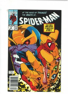 Spider-man #17 VF 8.0 Newsstand Marvel Comics 1991 Infinity Gauntlet, Thanos