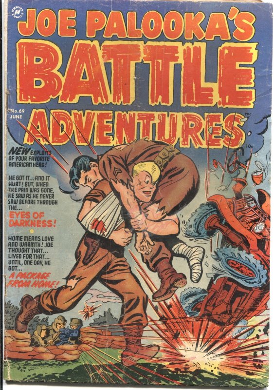 JOE PALOOKA’S BATTLE ADVENTURES #69-1952-INJURY TO THE EYE-TORTURE-BONDAGE-WAR