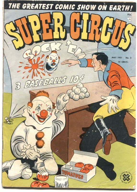 SUPER CIRCUS #3-1951-MARY HARTLINE-MAGIC-CLOWNS-RINGMASTER-CROSS