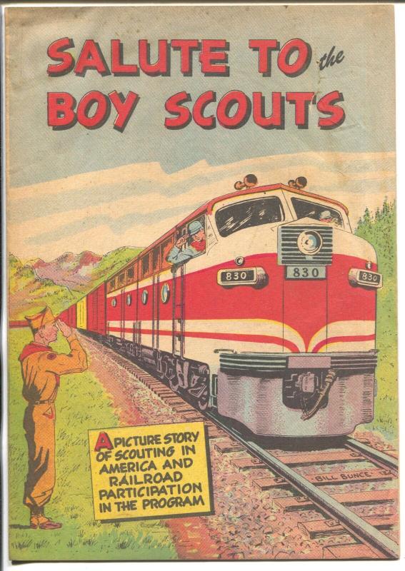 Salute To The Boy Scouts 1960-history of Boy Scouts-railroads-promo comic-VG